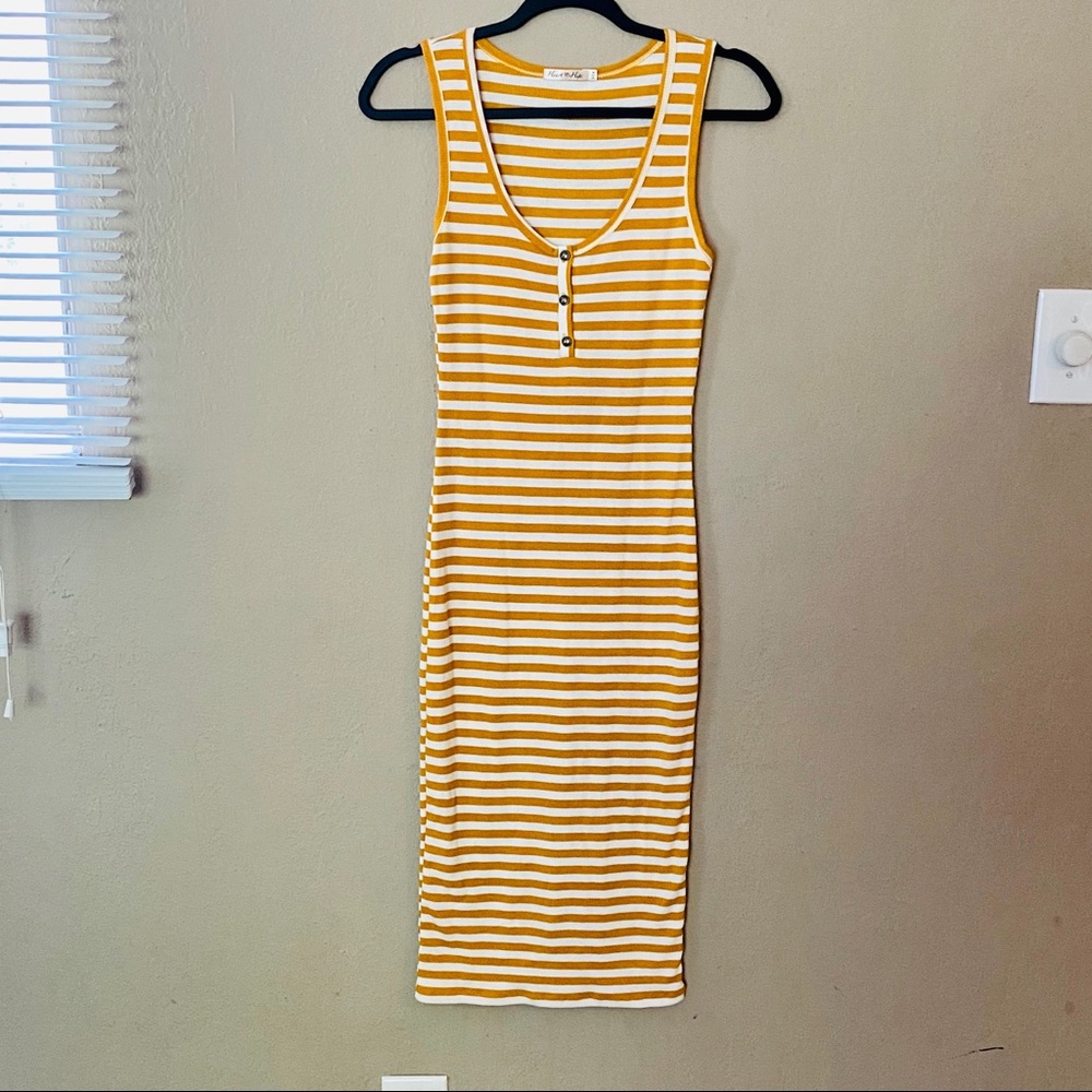 Body Con striped fitted tank dress